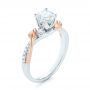 18k White Gold And 18K Gold Three-stone Two-tone Diamond Engagement Ring - Three-Quarter View -  103105 - Thumbnail