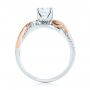 18k White Gold And 18K Gold Three-stone Two-tone Diamond Engagement Ring - Front View -  103105 - Thumbnail