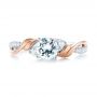 18k White Gold And 18K Gold Three-stone Two-tone Diamond Engagement Ring - Top View -  103105 - Thumbnail