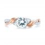  Platinum And 18K Gold Platinum And 18K Gold Three-stone Two-tone Diamond Engagement Ring - Top View -  103105 - Thumbnail