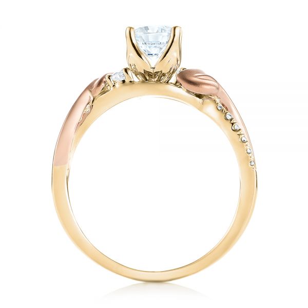 14k Yellow Gold And 14K Gold 14k Yellow Gold And 14K Gold Three-stone Two-tone Diamond Engagement Ring - Front View -  103105