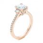 14k Rose Gold 14k Rose Gold Three-stone Baguette Diamond Engagement Ring - Three-Quarter View -  105072 - Thumbnail