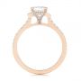 14k Rose Gold 14k Rose Gold Three-stone Baguette Diamond Engagement Ring - Front View -  105072 - Thumbnail