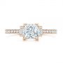14k Rose Gold 14k Rose Gold Three-stone Baguette Diamond Engagement Ring - Top View -  105072 - Thumbnail