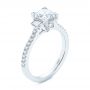18k White Gold Three-stone Baguette Diamond Engagement Ring - Three-Quarter View -  105072 - Thumbnail
