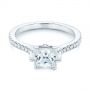 14k White Gold 14k White Gold Three-stone Baguette Diamond Engagement Ring - Flat View -  105072 - Thumbnail