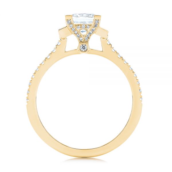 14k Yellow Gold 14k Yellow Gold Three-stone Baguette Diamond Engagement Ring - Front View -  105072