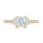 14k Yellow Gold 14k Yellow Gold Three-stone Baguette Diamond Engagement Ring - Top View -  105072 - Thumbnail
