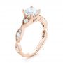 18k Rose Gold 18k Rose Gold Three-stone Diamond Engagement Ring - Three-Quarter View -  103064 - Thumbnail