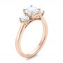 14k Rose Gold 14k Rose Gold Three-stone Diamond Engagement Ring - Three-Quarter View -  103898 - Thumbnail