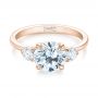18k Rose Gold 18k Rose Gold Three-stone Diamond Engagement Ring - Flat View -  104169 - Thumbnail