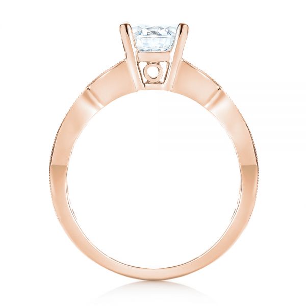 18k Rose Gold 18k Rose Gold Three-stone Diamond Engagement Ring - Front View -  103064