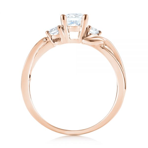 18k Rose Gold 18k Rose Gold Three-stone Diamond Engagement Ring - Front View - 103100