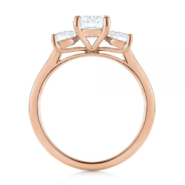 18k Rose Gold 18k Rose Gold Three-stone Diamond Engagement Ring - Front View -  103898
