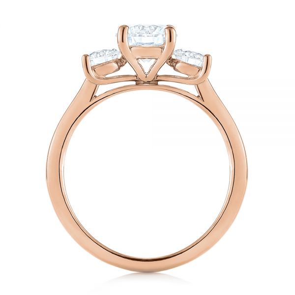 14k Rose Gold 14k Rose Gold Three-stone Diamond Engagement Ring - Front View - 103898