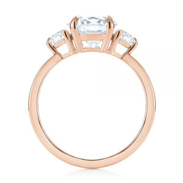 14k Rose Gold 14k Rose Gold Three-stone Diamond Engagement Ring - Front View -  104169