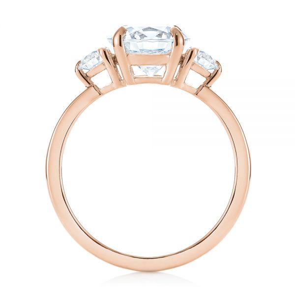18k Rose Gold 18k Rose Gold Three-stone Diamond Engagement Ring - Front View - 104169