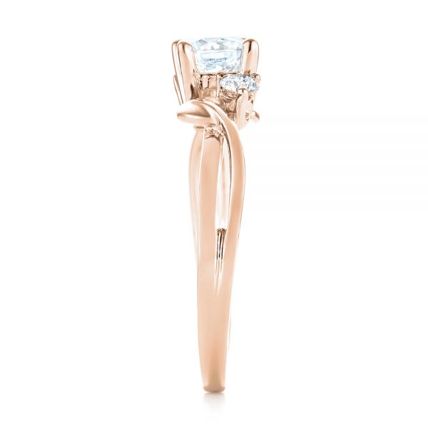 18k Rose Gold 18k Rose Gold Three-stone Diamond Engagement Ring - Side View - 103100