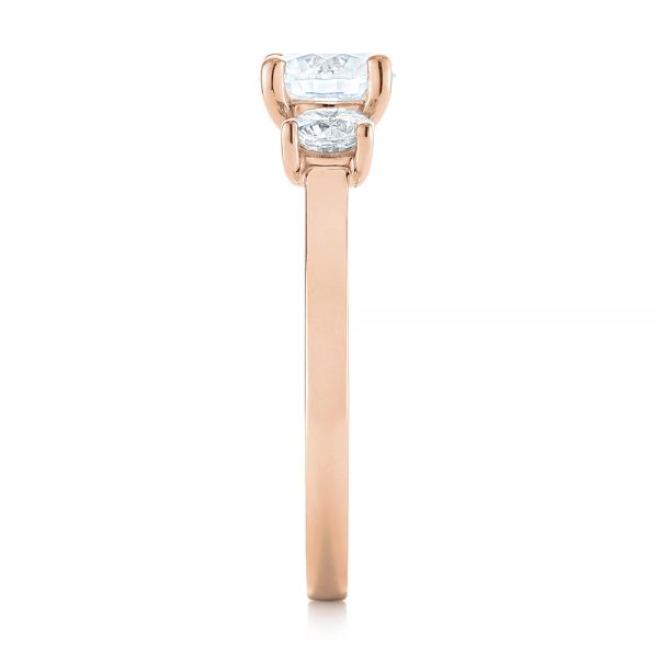 18k Rose Gold 18k Rose Gold Three-stone Diamond Engagement Ring - Side View -  103898
