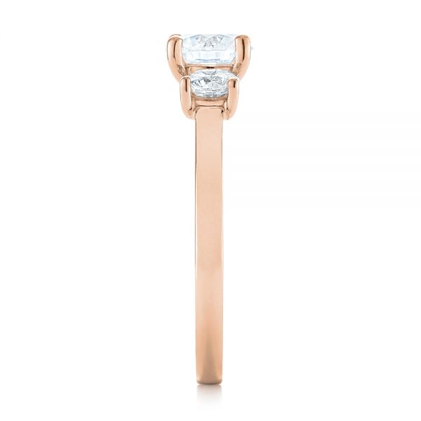 14k Rose Gold 14k Rose Gold Three-stone Diamond Engagement Ring - Side View - 103898