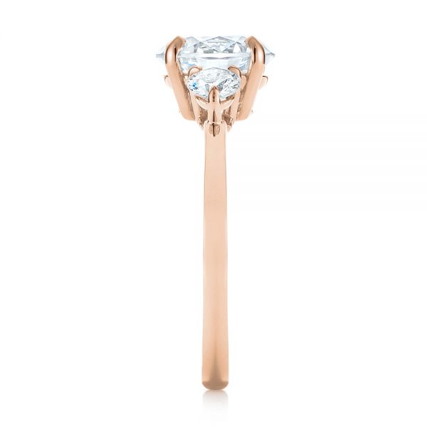 18k Rose Gold 18k Rose Gold Three-stone Diamond Engagement Ring - Side View - 104169