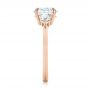 18k Rose Gold 18k Rose Gold Three-stone Diamond Engagement Ring - Side View -  104169 - Thumbnail