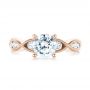 18k Rose Gold 18k Rose Gold Three-stone Diamond Engagement Ring - Top View -  103064 - Thumbnail