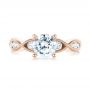 14k Rose Gold 14k Rose Gold Three-stone Diamond Engagement Ring - Top View -  103064 - Thumbnail