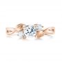 18k Rose Gold 18k Rose Gold Three-stone Diamond Engagement Ring - Top View -  103100 - Thumbnail