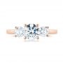 18k Rose Gold 18k Rose Gold Three-stone Diamond Engagement Ring - Top View -  103898 - Thumbnail