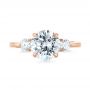 14k Rose Gold 14k Rose Gold Three-stone Diamond Engagement Ring - Top View -  104169 - Thumbnail