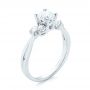 18k White Gold Three-stone Diamond Engagement Ring - Three-Quarter View -  103100 - Thumbnail