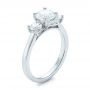 18k White Gold Three-stone Diamond Engagement Ring - Three-Quarter View -  103898 - Thumbnail