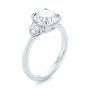 18k White Gold Three-stone Diamond Engagement Ring - Three-Quarter View -  104169 - Thumbnail