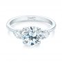 18k White Gold Three-stone Diamond Engagement Ring - Flat View -  104169 - Thumbnail