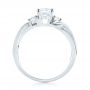 18k White Gold Three-stone Diamond Engagement Ring - Front View -  103100 - Thumbnail
