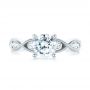 18k White Gold Three-stone Diamond Engagement Ring - Top View -  103064 - Thumbnail