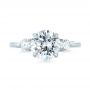 18k White Gold Three-stone Diamond Engagement Ring - Top View -  104169 - Thumbnail