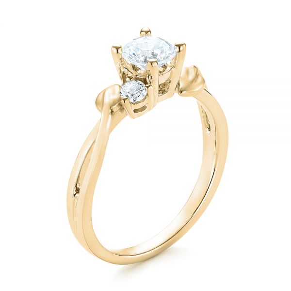 14k Yellow Gold 14k Yellow Gold Three-stone Diamond Engagement Ring - Three-Quarter View - 103100