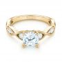 18k Yellow Gold 18k Yellow Gold Three-stone Diamond Engagement Ring - Flat View -  103064 - Thumbnail