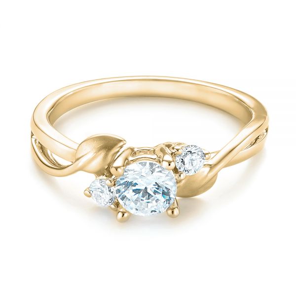 18k Yellow Gold 18k Yellow Gold Three-stone Diamond Engagement Ring - Flat View -  103100