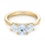 18k Yellow Gold 18k Yellow Gold Three-stone Diamond Engagement Ring - Flat View -  103898 - Thumbnail