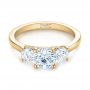 18k Yellow Gold 18k Yellow Gold Three-stone Diamond Engagement Ring - Flat View -  103898 - Thumbnail