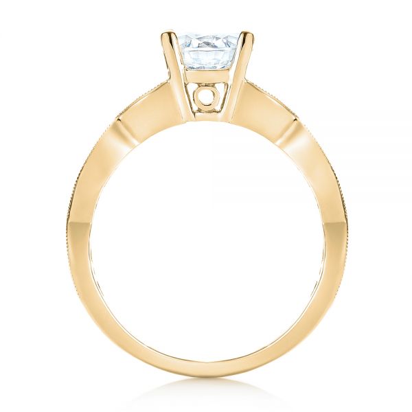 18k Yellow Gold 18k Yellow Gold Three-stone Diamond Engagement Ring - Front View -  103064