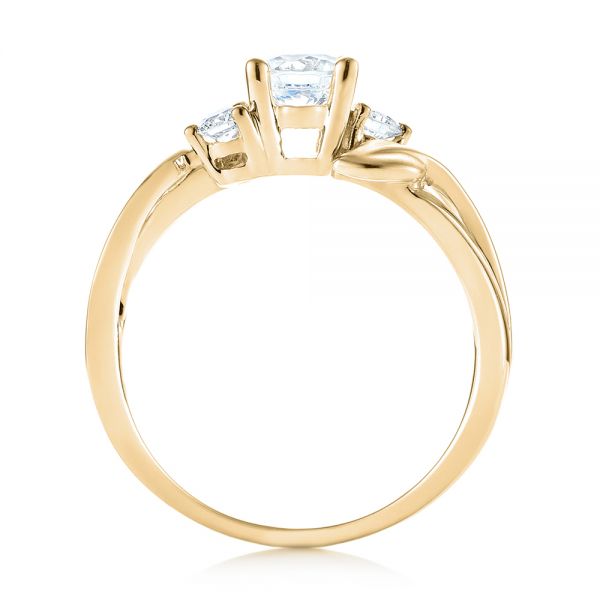 18k Yellow Gold 18k Yellow Gold Three-stone Diamond Engagement Ring - Front View -  103100