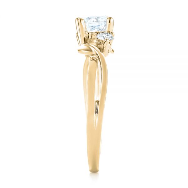 18k Yellow Gold 18k Yellow Gold Three-stone Diamond Engagement Ring - Side View -  103100