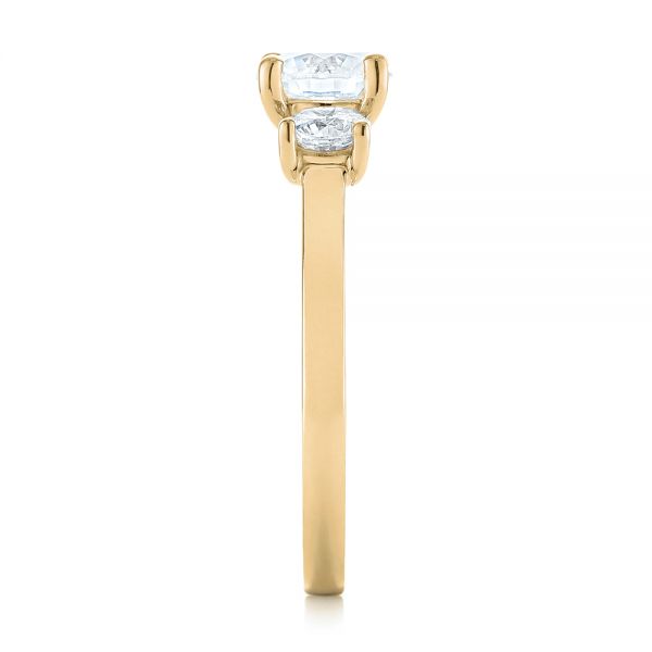 18k Yellow Gold 18k Yellow Gold Three-stone Diamond Engagement Ring - Side View -  103898