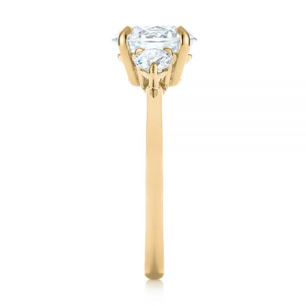 14k Yellow Gold 14k Yellow Gold Three-stone Diamond Engagement Ring - Side View - 104169