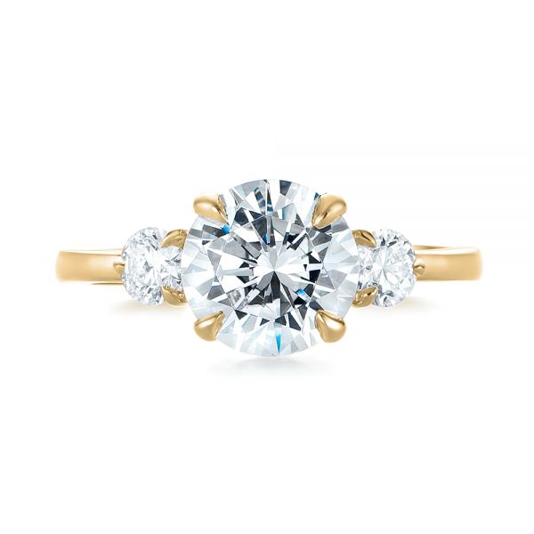 14k Yellow Gold 14k Yellow Gold Three-stone Diamond Engagement Ring - Top View - 104169