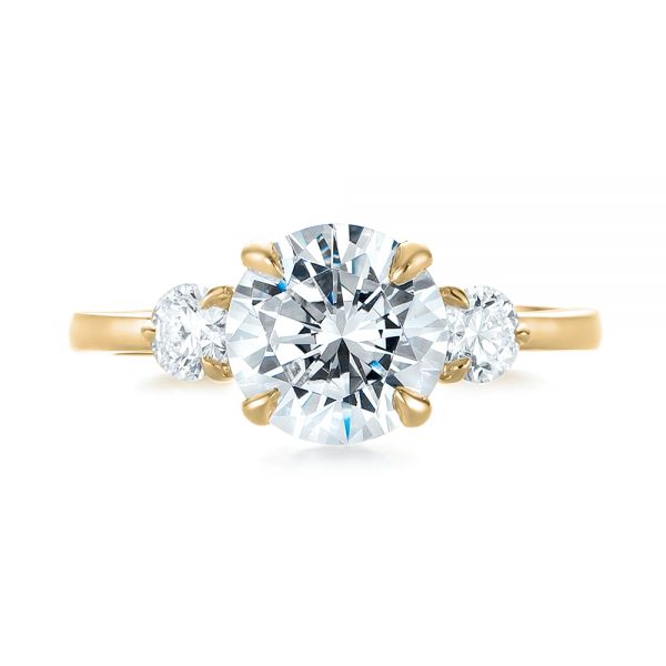 18k Yellow Gold 18k Yellow Gold Three-stone Diamond Engagement Ring - Top View -  104169